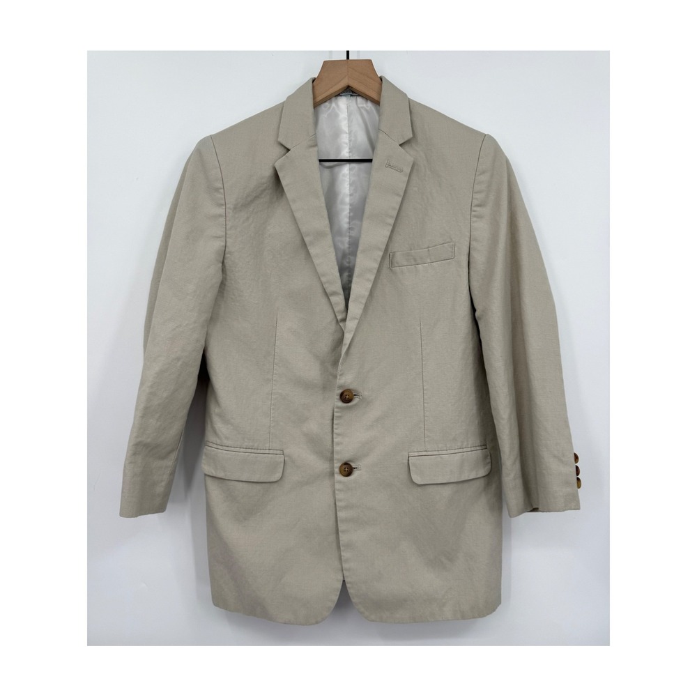 Class Club Blazer Boys 18 Beige Linen Blend Two Button Formal Suit Jacket